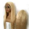 150 densidade completa do laço perucas de cabelo humano brasileiro luz loira cor do cabelo humano 613 em linha reta grosso sem cola perucas dianteiras do laço com b1566663