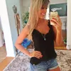 2018 Hot Womens Top Crop Sexy Lace Girl Vest Fashion V-Neck Cotton Ärmlös Sling Crochet Top Drop Ship