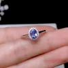 婚約用Colife Jewelry Classic 925銀タンザナイトリング0.5ct天然タンザナイトシルバーリングスターリングシルバータンザナイトジュエリー