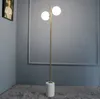 Lampadaire moderne 2 tête abat-jour en verre salon lampadaire chambre lampadaire pour éclairage à la maison E27 6W ampoule lampadaire LLF280m