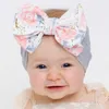 Baby Girls Floral Tiedyed pannband Ins Big Bow Hair Band Bowknot Bohemian Spädbarn pannband Nyfödda mjuka hårband Huvud Wrap Turba2572426