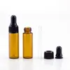 5ml Amber Glass Essential Oil Dropper Bottles Mini Empty Eye Dropper Perfume Cosmetic Liquid Sample Container DHL Free 1500pcs/lot