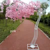 altura 2,6M branco artificial Cherry Blossom Tree estrada chumbo flor de cereja Simulação com Arch Ferro Quadro Para Props festa de casamento