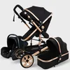 Baby Stroller 3 In 1 With Car Seat High Landscape Pram Folding Carriage Strollers Mom Trolley