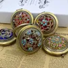 Makeup Mirror Portable Round Folded Compact Mirrors Gold Silver Pocket Mirror Making Up for Personalized Gift F3700