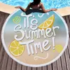 Asciugamano da spiaggia in nappa di poliestere 150 cm Rotondo Stampa di frutta estiva Arazzo Bordo sfrangiato Sport Tappetino da yoga Scialle per la protezione solare