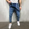 2019 Fashion Mens Ripped Jeans Jumps Curchs Street Dreambed Hole Denim Bib Sauthomobile pour l'homme Pantalon Pantalon MXXL4506765