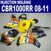 Honda CBR1000RR 2008-2011 kaportalar CBR 1000 RR sarı siyah REPSOL kaporta kiti 08 09 10 11 # U94 için enjeksiyon OEM ABS bodykits