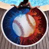 Baseball softmabll basketboll fotbolls sport strand handduk med tofs rund strand handdukar för kvinnor sommar sola badhanddukar filt