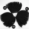 Hot Selling 160g Natural color Hair Clip In Peruvian Virgin Human Hair 4A 4B 4C Afro Kinky Curly Extensions