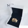 Anneaux 18k Jaune Gold Women Wedding CZ Diamond Ring Boîte d'origine pour 925 STERLING Silver Honeycomb Rings Set8687796
