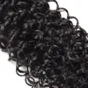 インドの深い巻き毛の髪の束4本のブラジルの髪の伸び卸し売れていない100％マレーシアの処女の変態巻き毛織り