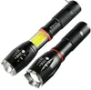 LED COB T6 Taschenlampen, tragbar, zoombar, taktische Selbstverteidigungs-Taschenlampe, 5 Modi, Campinglampe, Verwendung 18650 Batterie