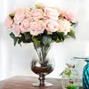 10頭バラの造花フランスシルクの花のバラの花束の結婚式のホームパーティーの装飾偽の花秋の装飾GB528