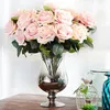 10 Heads Rose Artificial Flower French Silk Flower Rose Bouquet voor Wedding Home Party Decoratie Fake Forebloem Fall Decoratie GB528