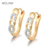Fashion- Huggie Earrings for Women Desirable Round Brilliant White Crystal Cubic Zirconia Hoop Brinco Hot Sale MLE157