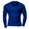 Dzianiny Tshirt Mężczyźni Slim Fit Sweter Casual Tee Koszulka Pullover V Neck Knitting T-shirt Moda Solid Warm Top Plus Size 3XL 2018