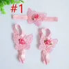 Kinderen Mooi Cadeau BalleenShiny 3PCS Bloem Hoofdband Baby Meisjes Blote Voeten Sandalen Haar Voet Accessoires Elastisch Mode Voet Decor9306063