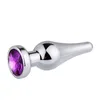 3Pcs Stainless Steel Plated Jeweled Anal Stopper Heavy Metal Insert Plug Sex #R45