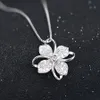 Utimtree New Four Leaf Clover Choker Necklace Jewelry Flower 925 Silver Pendants Necklaces Chain Birthday Gift For Women