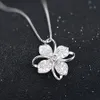 Utimtree New Four Leaf Clover Collana girocollo Gioielli Fiore Argento 925 Pendenti Collane Catena Regalo di compleanno per le donne