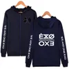 Damen Hoodies Sweatshirts Kpop Exo Zipper Sweatshirt Cool College Stylish 2022 Herbst/Winter Casual Mode