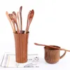 wooden honey spoon coffee stir long handle dinnerware tea bar milk wood flatware japanese style small