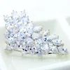 Fashion Jewelry Crystal Brooches White-Gold Color Clear CZ Stone Charm Big Brooches for Women Bridal Wedding Gifts New Arrival LUOTEEMI