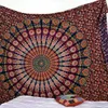 Indisk hippie Bohemian Psychedelic Peacock Mandala vägg hängande sängkläder tapet