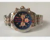 Fornitore della fabbrica Top Orologi da polso di alta qualità 47mm oro rosa cronografo al quarzo bicolore quadrante blu orologio da uomo in acciaio inossidabile