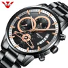 NIBOSI Orologi da uomo Top Brand di lusso Cronografo da uomo Orologi sportivi Impermeabile Orologio da uomo al quarzo in acciaio pieno Relogio Masculino291W