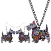 WEVENI acrylique Anime Aberdeen ish Terrier chien bijoux ensembles boucles d'oreilles collier pour femmes filles fête amoureux des animaux de compagnie fête cadeau 5539301