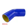 Blu/NeroGiallo 2.5 "63mm Gomito a 45 gradi Tubo flessibile in silicone Intercooler Turbo Tubo di aspirazione Accoppiatore Tubo flessibile PQY-SH4525-QY