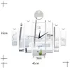 Mirror Digital Wall Clock Adesivi da parete Guarda 3D soggiorno camera da letto studiare casa decorazione orologi silenziosi neri argento4842215