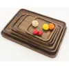 Schwarzes Walnuss-Tablett aus Holz für Lebensmittel, Obst, Kuchen, Dessert, Serviertabletts, Snack, Dessert, Pizza, Sushi, Brotteller