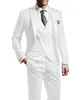 Vit brudgum Tuxedos 3 stycken topp lapel män passar för bröllop prom middag kostym blazer (jacka + byxor + väst + slips)