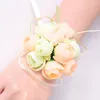 50 teile/satz Hochzeit Handgelenk Blume Braut Prom Hand Simulation Blumen Armband Brautjungfer Schwestern Handgelenk Corsage Dekorative Blume BH2466 TQQ