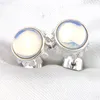 Luckyshine 925 Sterling Silver Moonstone orecchini rotondi per le piccole donne della vite prigioniera dell'annata di modo Trasporto libero