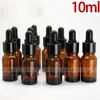 Black Cap Pure Glass 10 ml Amber Dropper Flessen 768 stks per karton E Vloeistof Ejuice 10 ml glazen container via gratis DHL verzending