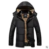 Moda gruba Ciepła kurtka zimowa Mężczyźni Overc Kurtki Odpinany Kapelusz High Collar Outerwearat Fluff Lining Płaszcz Parka Casual