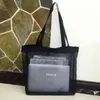 Classic white logo shopping mesh Bag luxury pattern Travel Bag Women Wash Bag Cosmetic Makeup Storage mesh Case298g