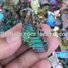 10st Exquisite Freeform Rainbow Bismuth Geode Metal Ingot Crystal Ore Display Mineralprov främjar djupmeditation, fokus klarhet