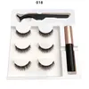 Magnetic False Eyelashes &Liquid Eyeliner& Tweezer Set Waterproof Long Lasting Eyelash Extension 3 pairs/set