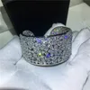 Bracelet de luxe pour femmes, manchette en zircone cubique 5A, or blanc, rempli de fête, de fiançailles, accessoires de mariage, 215Y