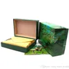 Fabriksleverantör Lyxig grön med Original Box Träklock Boxpapper Kort Plånbok Boxescases Armbandsurbox