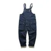 Men's Jeans KIOVNO Fashion Men Hip Hop Bib Overalls Multi Pockets Cargo Work Streetwear Jumpsuits For Male Loose Pants303D