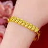 Womens Mens moda pulseira 18k ouro amarelo cheia de pulso cadeia de jóias sólido presente