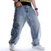 メンズジーンズ101ヨーロッパとアメリカのポケットパターン緩いプラスサイズのズボンファッショントレンドヒップホップダンススケートボードパンツ1