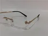 2018 nouvelles lunettes optiques et lunettes de soleil de créateur de mode 01480 cadre carré sans monture lentille transparente jambes d'animaux Vintage style simple clea