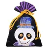 Halloween Drawstring Bag Non-Woven Tyg Portable Handväskor Ghost Pumpkin Skull Festival Party Decoration Candy Gift Bag GGA2507